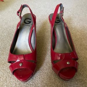 Red Guess Heels size 8